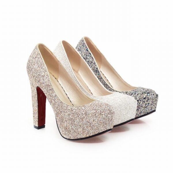 High Heels Glitter Wedding Shoes