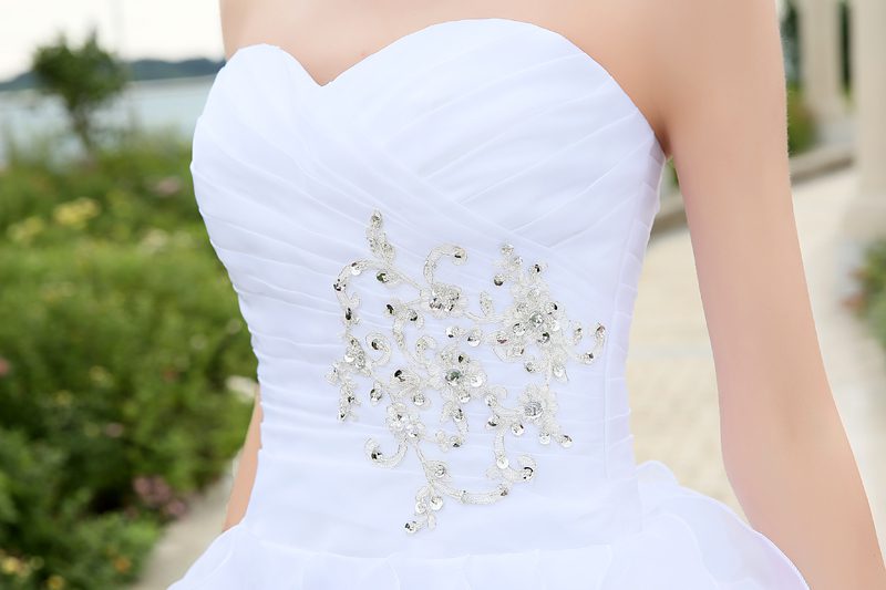 Corset Organza Beaded Ruffled Plus Size Wedding Dress