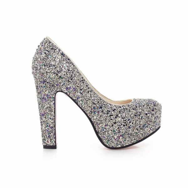 High Heels Glitter Wedding Shoes