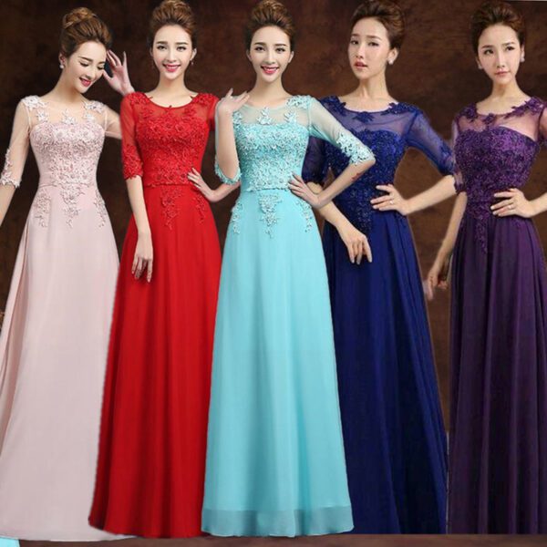 Long Colorful Bridesmaid Dress