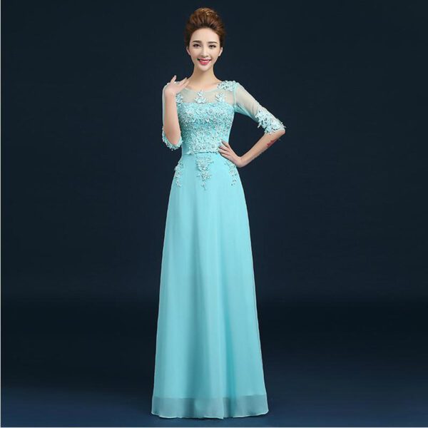 Long Colorful Bridesmaid Dress