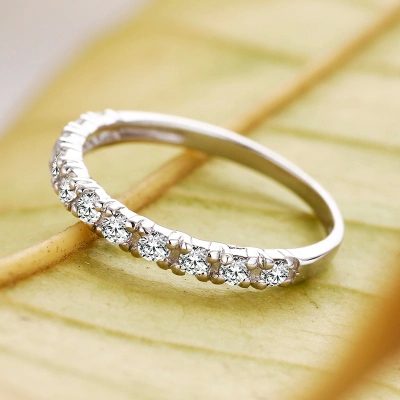Romantic Shiny Zircon Silver Plated Ring