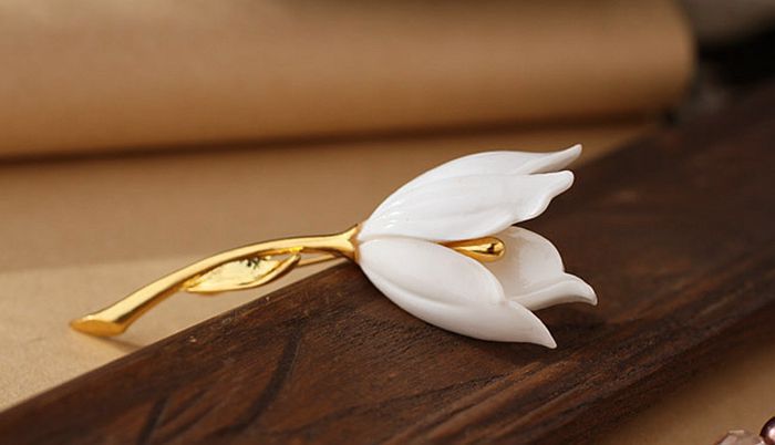 Tulip Magnolia Elegant Brooch Jewelry