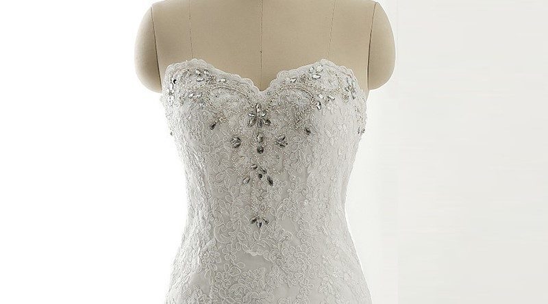 Bling Beading Crystals Appliques Sweetheart Neck Mermaid Wedding Dress