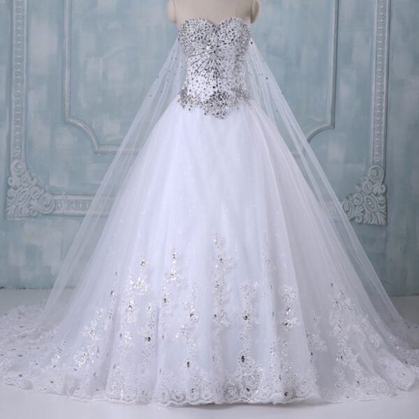 Bandage Tube Top Crystal Luxury Wedding Dress