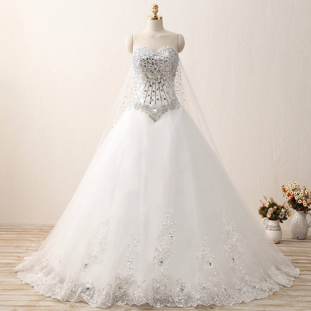 Bandage Tube Top Crystal Luxury Wedding Dress