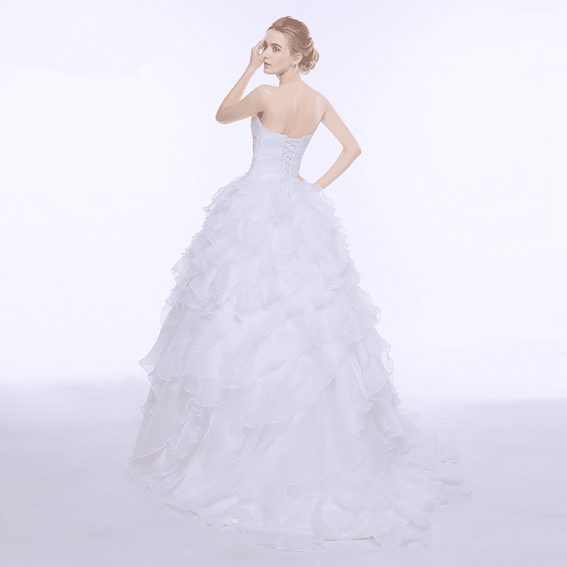 A-Line Ivory/White Ruffles Elegant Wedding Dress