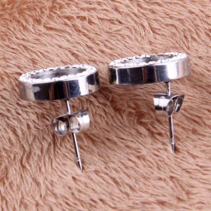 Stainless Steel Crystal Stud Earrings