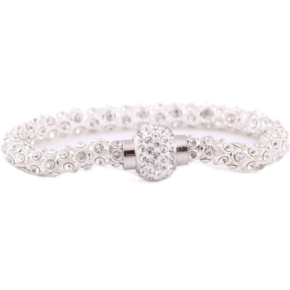 Elegant Silver Crystal Bracelet