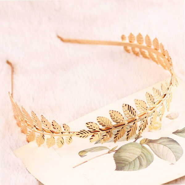 Elegant Baroque Style Metal Leaves Headband Bridal Accessories