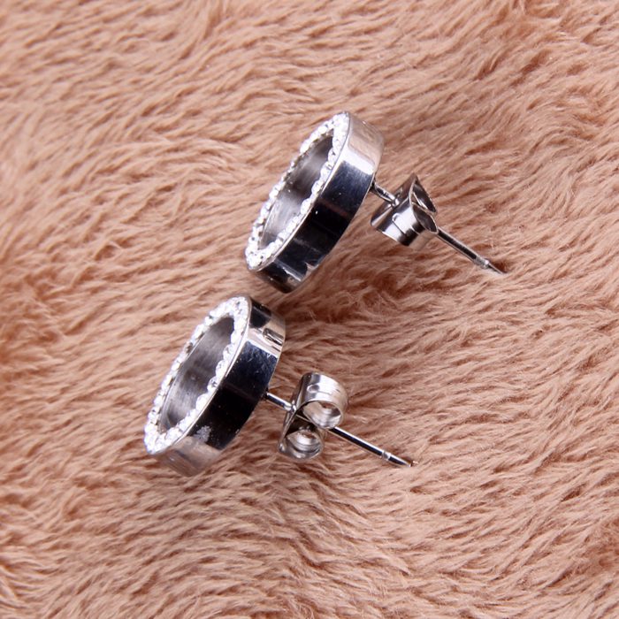 Stainless Steel Crystal Stud Earrings