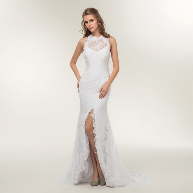 Beautiful Appliques Lace Backless Beach Mermaid Wedding Dress - My ...