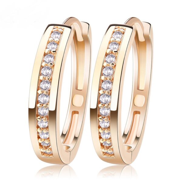 Gold Silver Paved With Cubic Zircon Stud Earrings Jewelry
