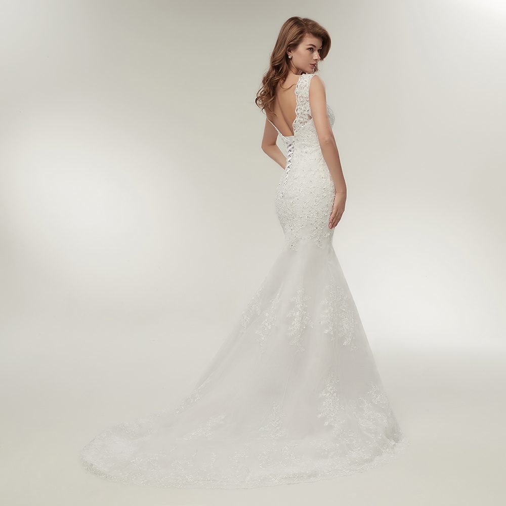 O-Neck Sleeveless Lace Mermaid Wedding Dress - My Wedding Ideas