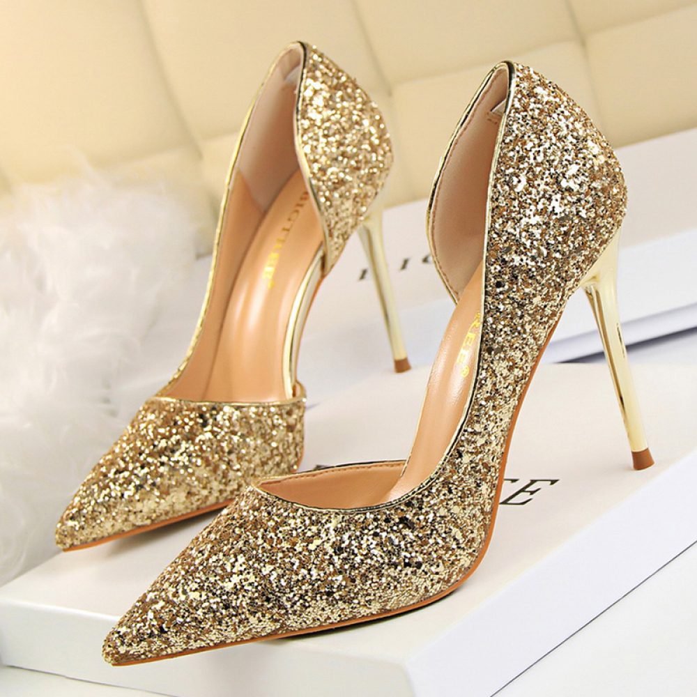 Sequined Wedding Party Shoes High Heels - My Wedding Ideas