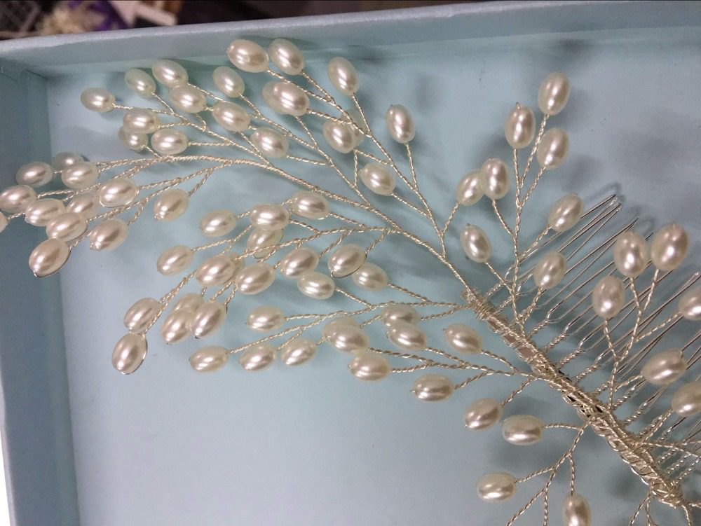 Starry Hair Comb Pearl Tiara Wedding Hair Jewelry