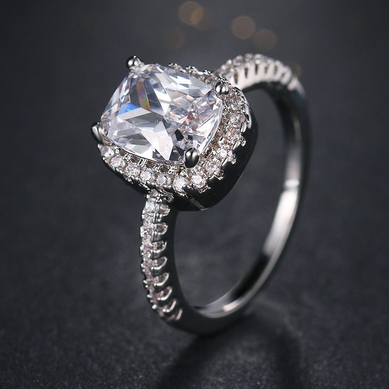 Elegant White Silver Filled Wedding Ring
