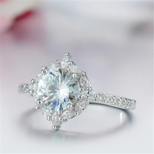 Silver Engagement Ring Wedding Jewelry