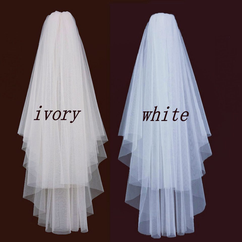 Fashion White Short bridal veil two layer 75cm with combe Ivory veils for wedding party tulle veiling 2020 new arrival yashmac