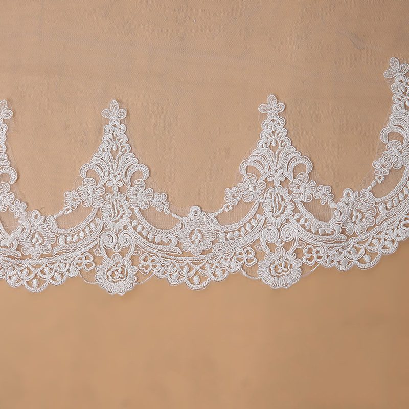 Voile Mariage 3M One Layer Lace Edge White Ivory Cathedral Wedding Veil Long Bridal Veil Cheap Wedding Accessories Veu de Noiva