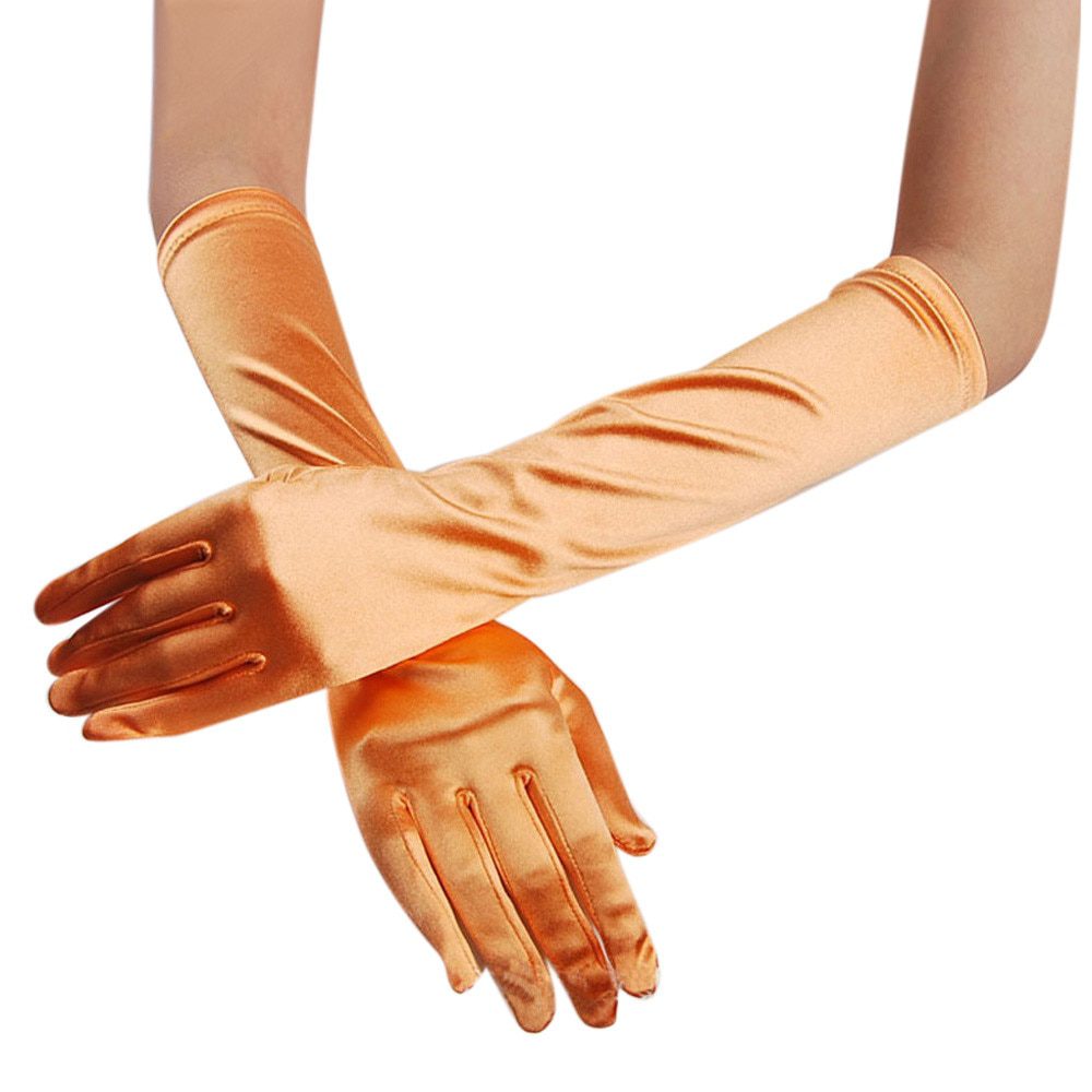Womens Satin Long Gloves