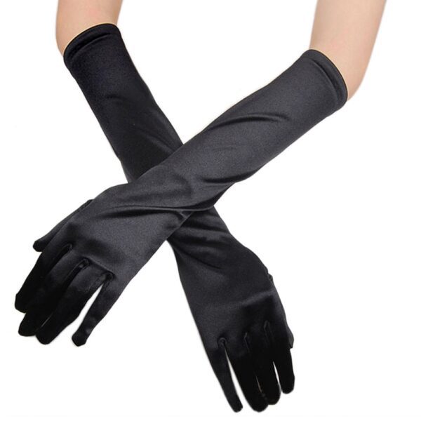 Womens Satin Long Gloves