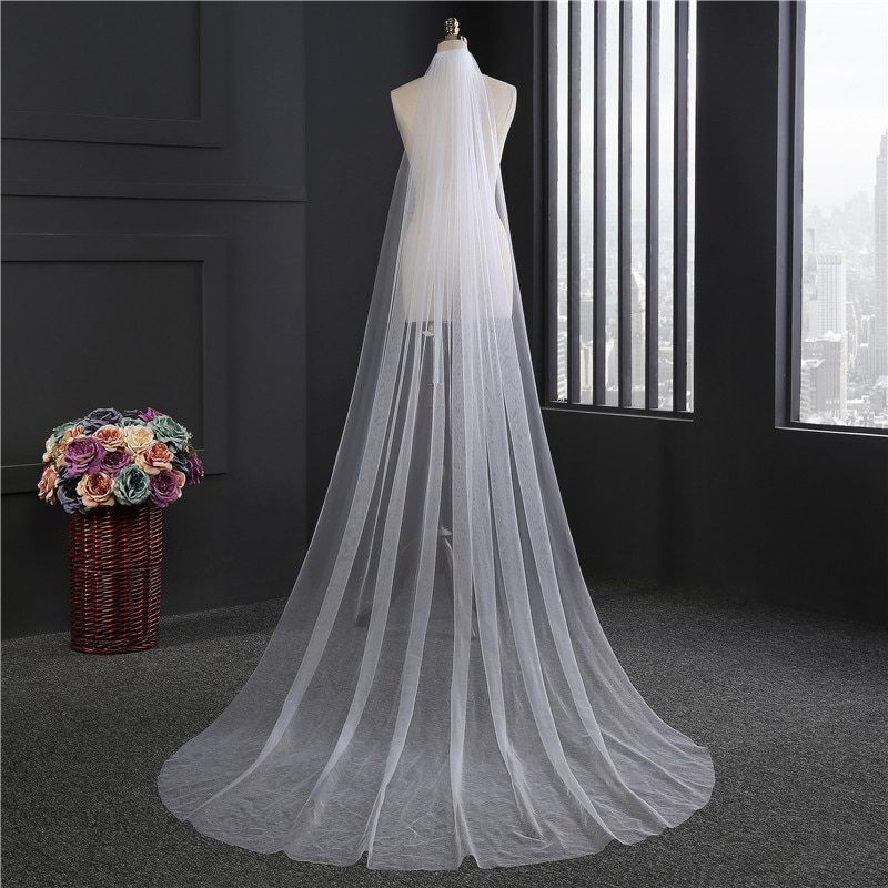 NZUK cheap Real Photos 3M or 2M White/Ivory Wedding Veil One-layer long Bridal Veil Head Veil Wedding Accessories Hot Sell