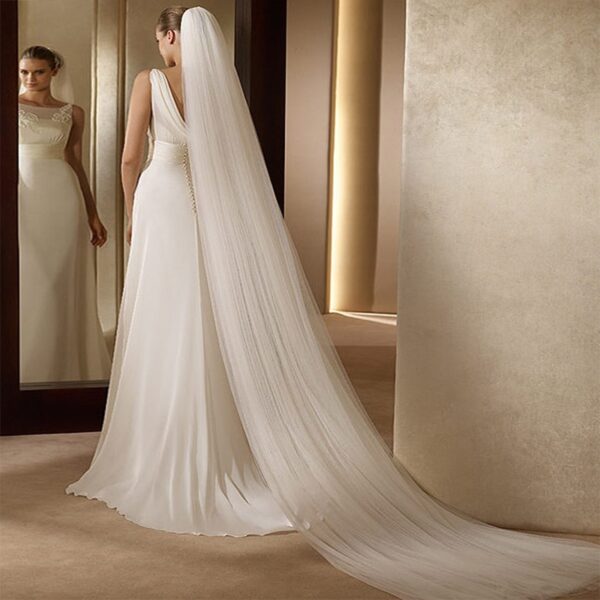 3M or 2M White/Ivory One-Layer Wedding Veil