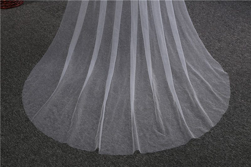 3M or 2M White/Ivory One-Layer Wedding Veil
