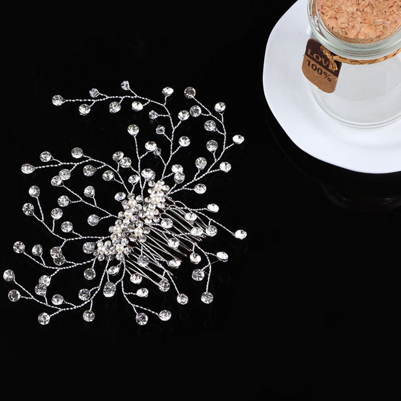 Crystal Pearl Floral Wedding Hair Accessories