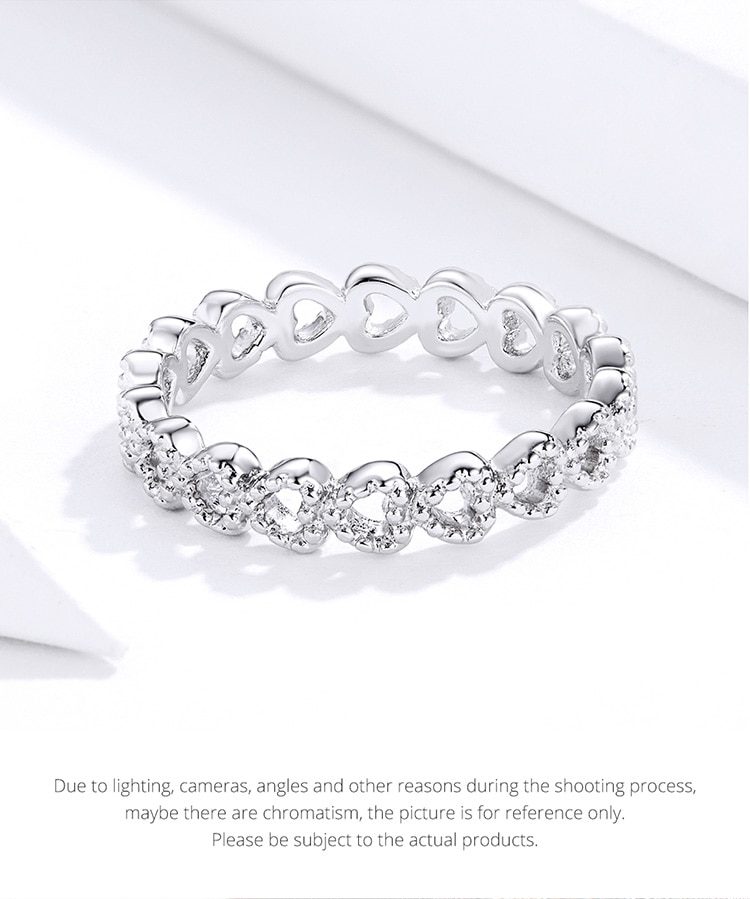 bamoer 8 STYLE BRAIDED PAVE LEAVES My Princess Queen Crown SILVER Color RING Twist Of Fate Stackable Ring PA7222