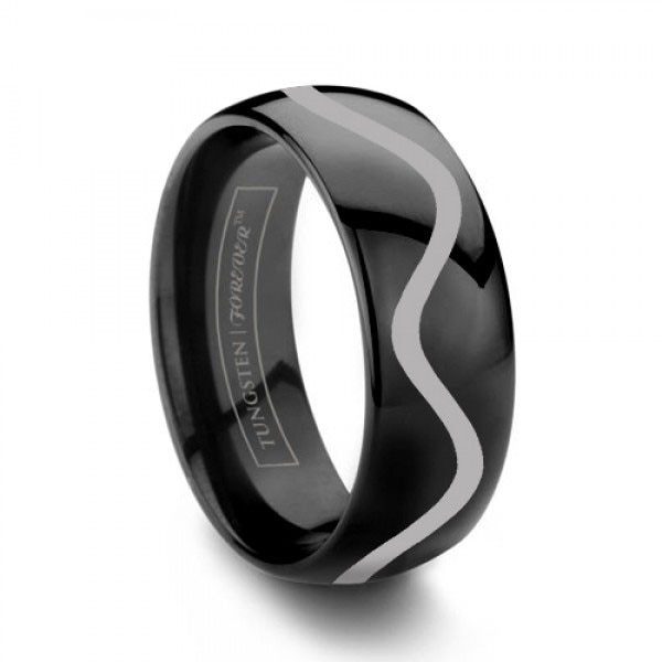 Classic Wedding Rings For Women Men's Tungsten Ring Black Tungsten with Red Aluminum Engagement Ring Free Engraving Ring