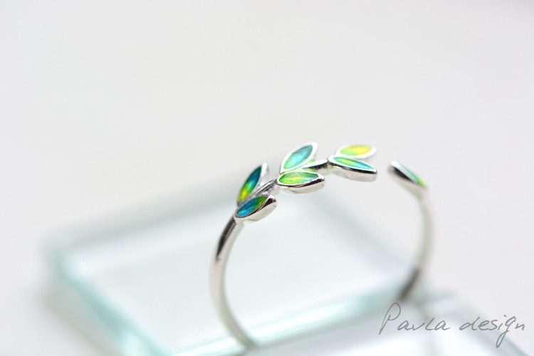 Bohemian Vintage Silver Color Leaf Ring Wedding Jewelry