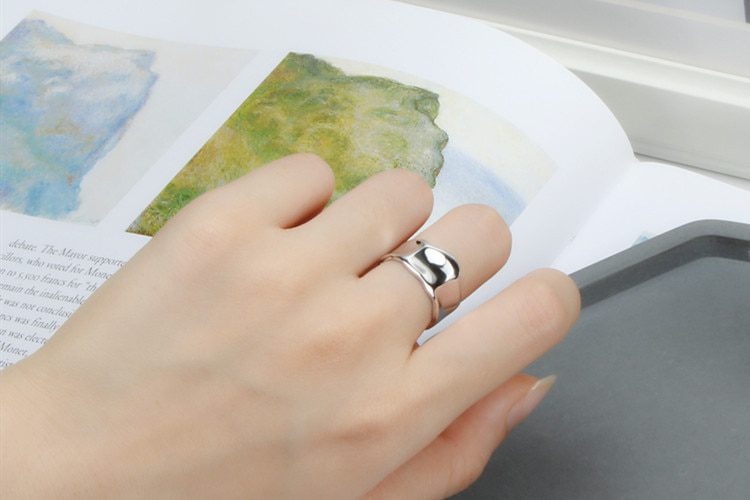DreamySky Exaggeration Silver Color Geometric Irregular Rings For Women Big Antique Rings Finger Jewelry High Quality