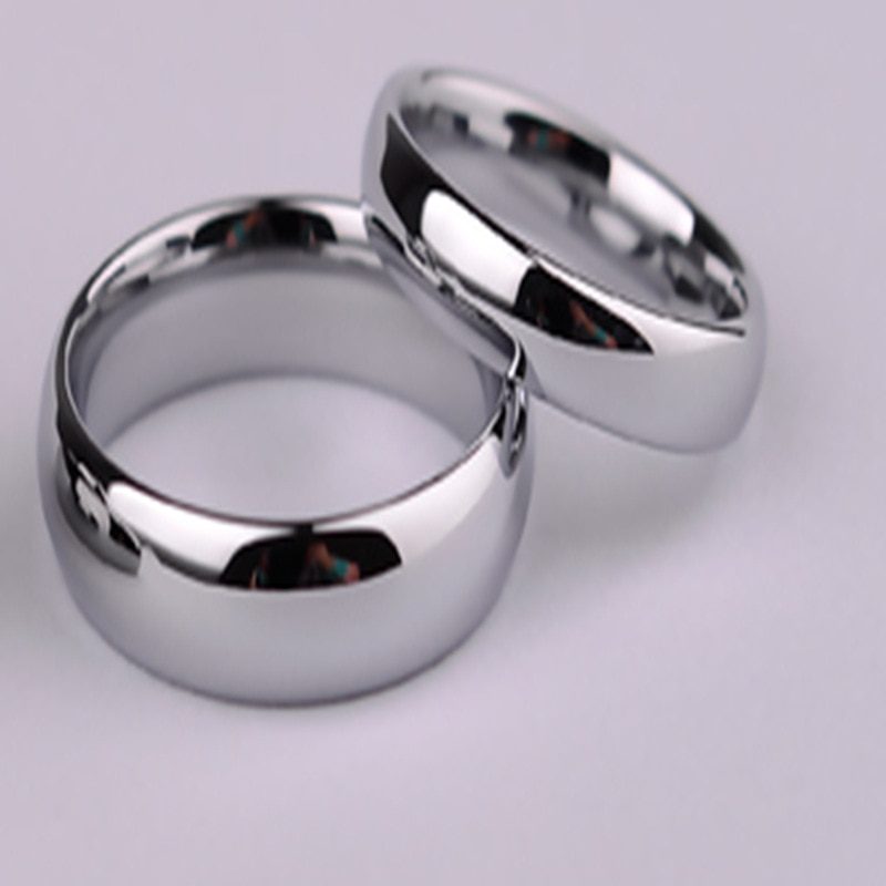 Fashion jewelry Simple Glossy Mirror Titanium Steel Ring Couple Ring for women men