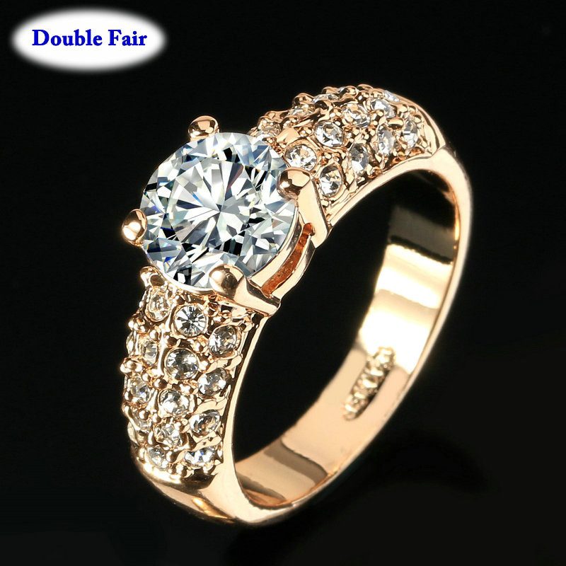 Cubic Zirconia Crystal Rose Gold Ring