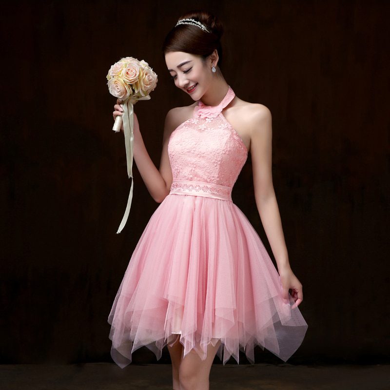 Popodion Bridesmaid Dress Bridemaid Dress Sisters Wedding Party Dress Hot Pink Dress WED90581