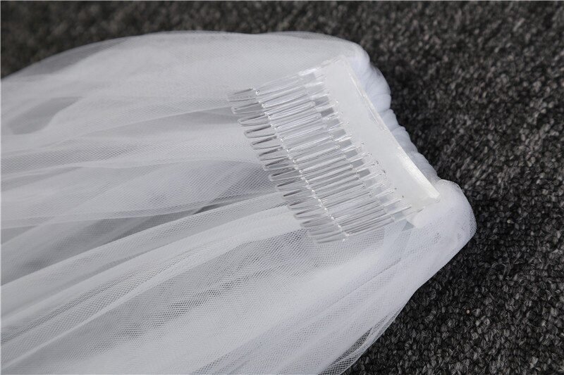 3 Meters 2 Layer White Ivory Wedding Veil With Comb