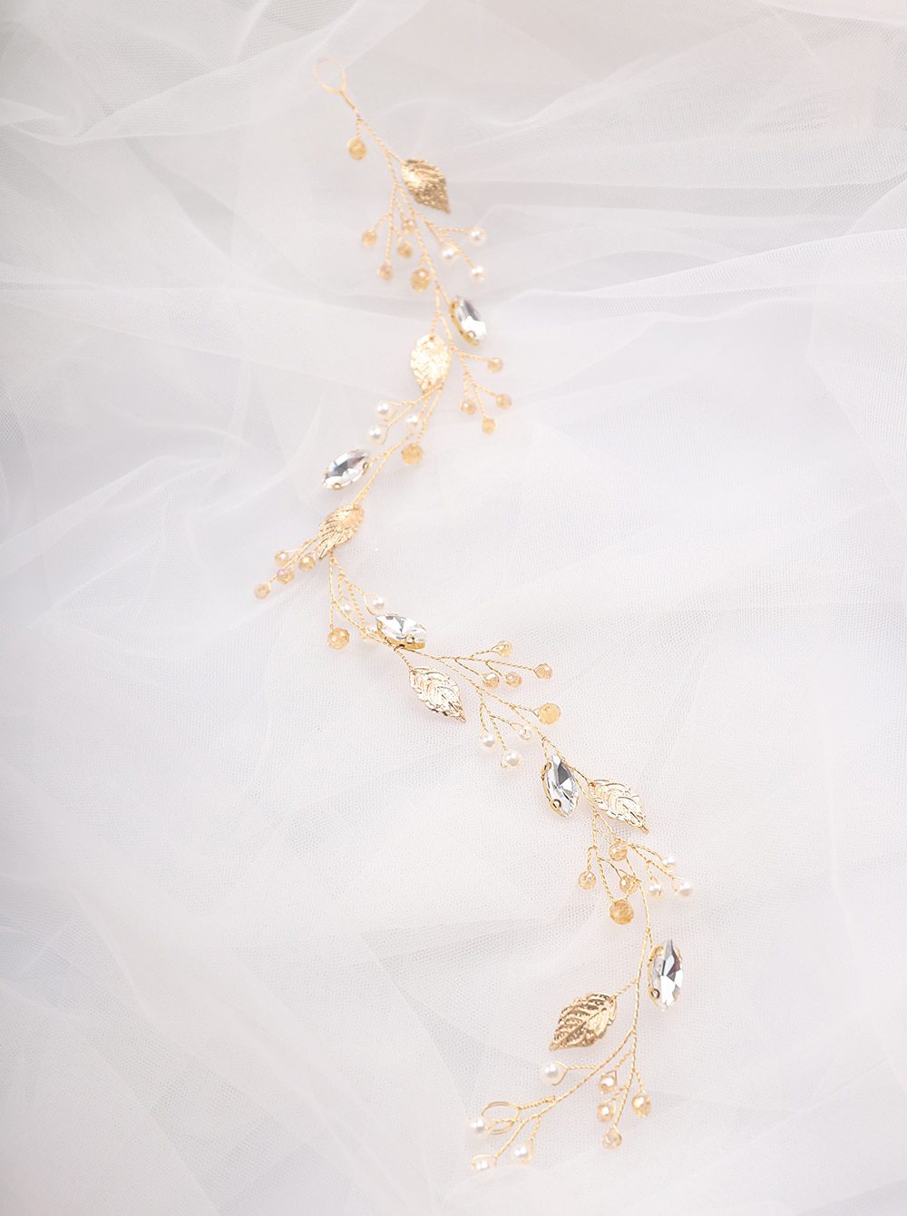 Rhinestones Retro Leaves Wedding Bridal Hair Jewelry