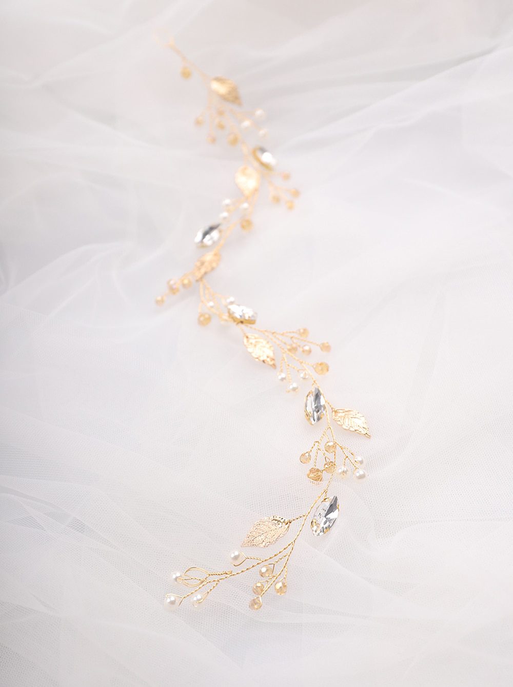 Rhinestones Retro Leaves Wedding Bridal Hair Jewelry