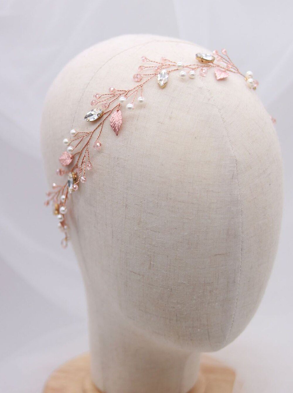 Rhinestones Retro Leaves Hair Accessories Wedding Bridal Hair Jewelry Crystal Pearls Hair Vine for Folwer Girl and Women