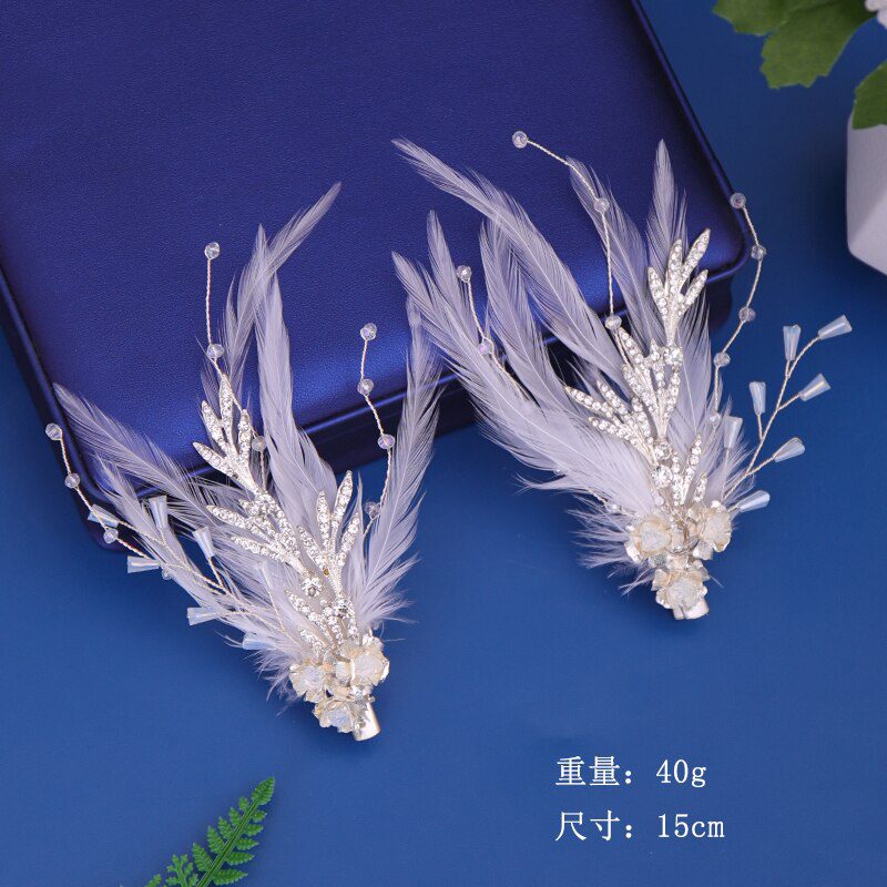 Feather Hair Clip Bridal Hair Accessories