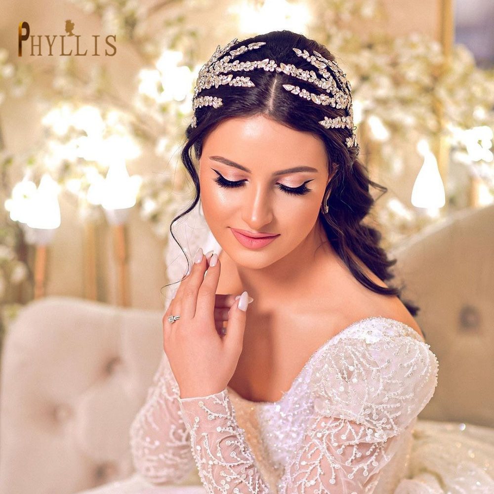 A271 Bridal Headpiece Baroque Headwear Crystal Hair Jewelry Pageant Crown Rhinestone Headband Wedding Crown Tiara Hair Ornaments