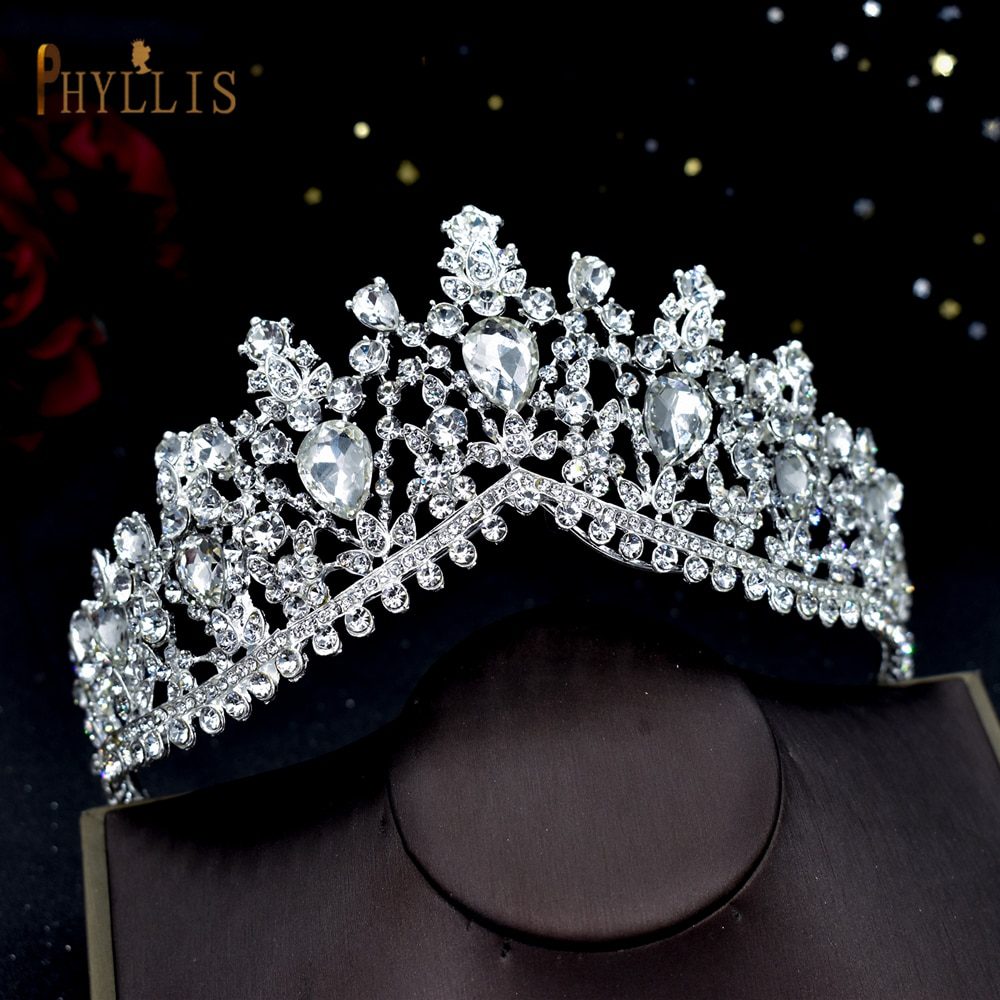 A46 Wholesale Wedding Crown Earring Necklace Set Birthday Party Tiaras Premium Headwear Princess Rhinestone Headpiece Headdress