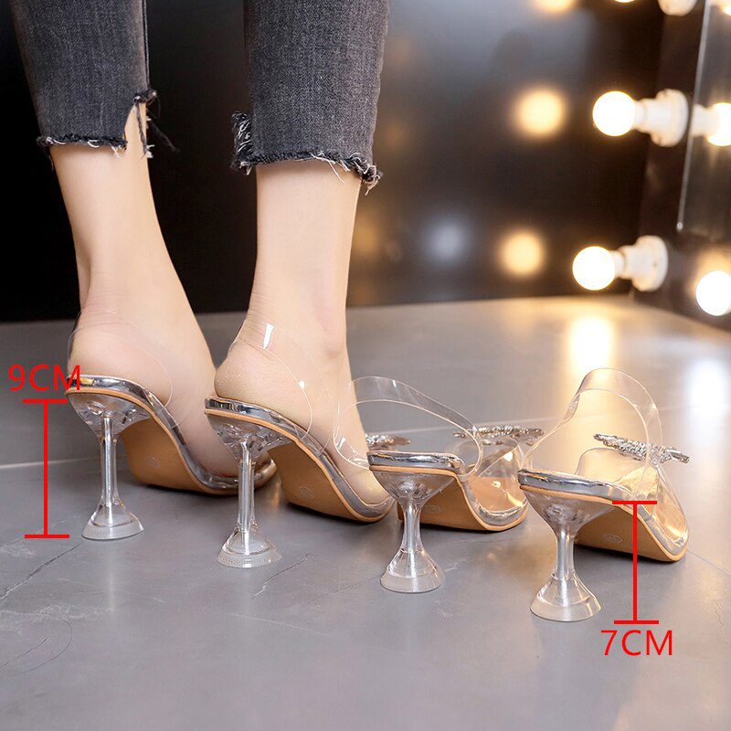 Transparent High Heels Pointed Toe Slip-On Wedding Party Shoes