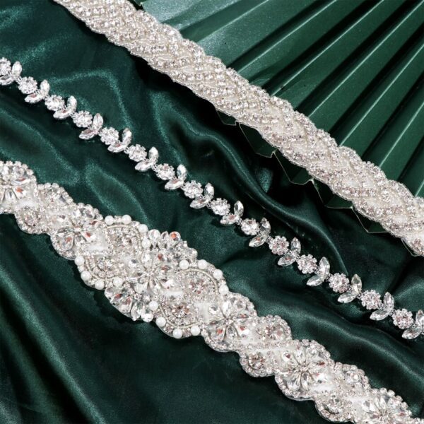 Sash Rhinestone Crystal Satin Wedding Dress Belt