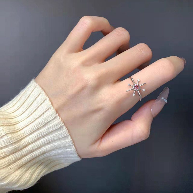 Opal Irregular Natural Stone Ring With White Opal Aesthetic Egirl Hollow Rings for Women Y2K Trendy Ring Creative Finger Jewelry