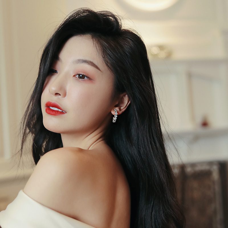 New Women's Luxury Opals Hoop Earrings In 2021 Korean Fashion Jewelry Party Girls Temperament Accessories Unusual Earrings