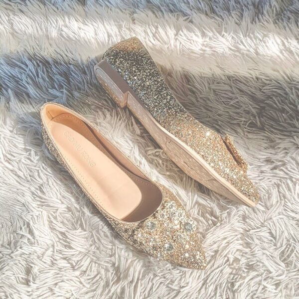 Silver Mixed Color Wedding Ballerina Bridesmaid Ballet Shoes