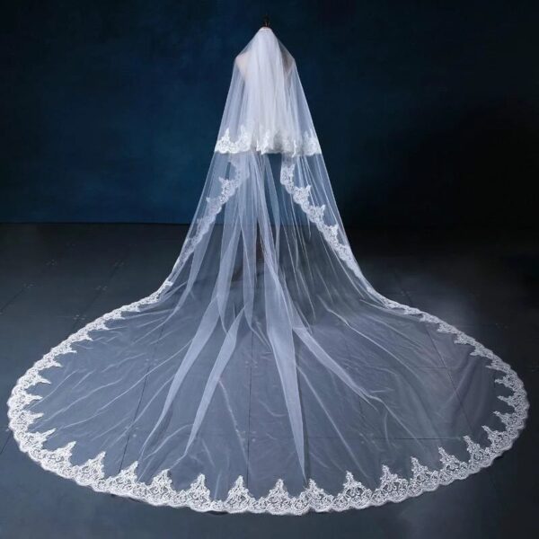 White Ivory 3M 4M 5m Long Two Layer Wedding Veil With Comb